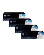 HP 125A (CB540A CB541A CB542A CB543A) Toner Cartridge Set Black Cyan Magenta Yellow CB540A CB541A CB542A CB543A