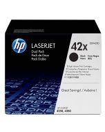 HP 42X (Q5942X) Black Toner Cartridge High Yield, 2 Toner Cartridges (Q5942XD)