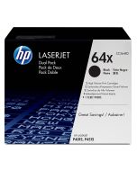 HP 64X (CC364X) Black Toner Cartridge High Yield, 2 Toner Cartridges (CC364XD)