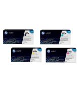 HP 650A (CE270-1-2-3A) Black, Cyan, Yellow, and Magenta - 4 x Color Toner Set for HP CP5520, CP5525, M750