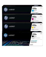 HP 410A (CF410-1-2-3A) Original Toner Cartridges, 4 Colors